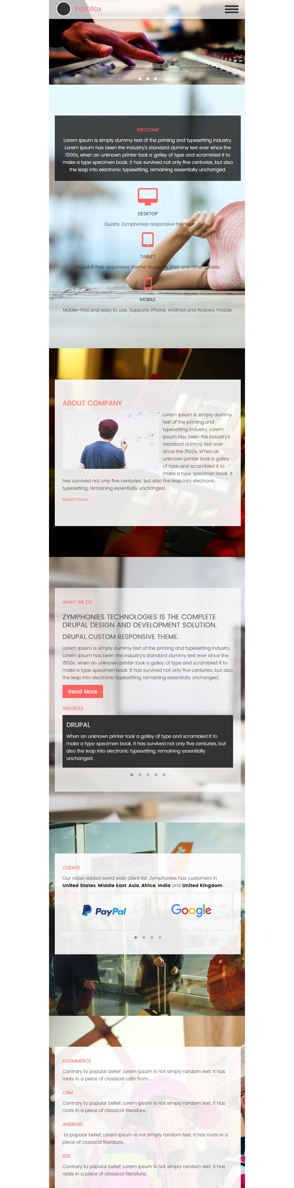 Drupal8 Parallax Theme